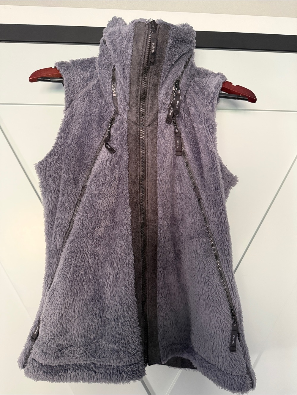 Cozy Flight Gray Fuzzy Vest